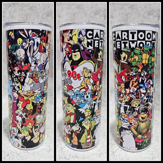 90’s Cartoon Design - Personalised Stainless Steel Drinks Tumbler - Ideal Gift