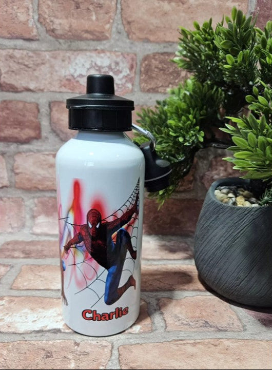 Personalised Spiderman 600ml Reusable Drinks Bottle