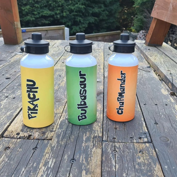 Personalised Pokemon Drinks Bottle - PIKACHU - CHARMANDER - BULBASAUR