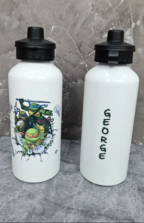 Personalised Ninja Turtle 600ml Reusable Drinks Bottle