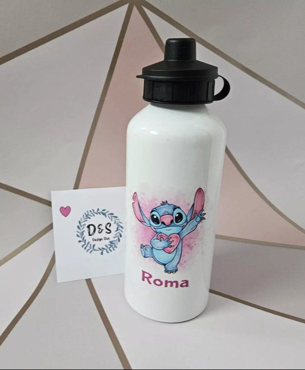 Personalised Stitch Water Bottle 600 ml - Handmade - Ideal Gift