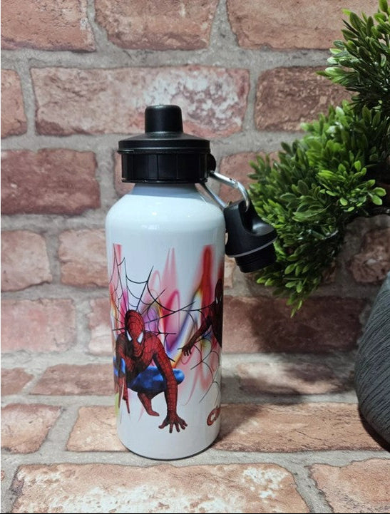 Personalised Spiderman 600ml Reusable Drinks Bottle