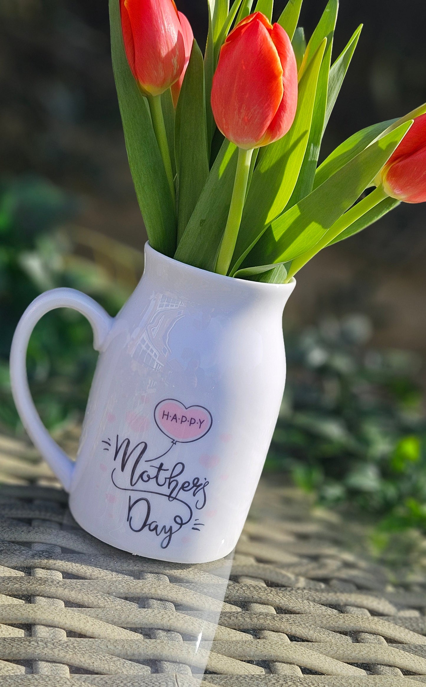 Personalised Milk Jug Flower Vase Pen Holder Mother's Day Wedding Birthday Gift