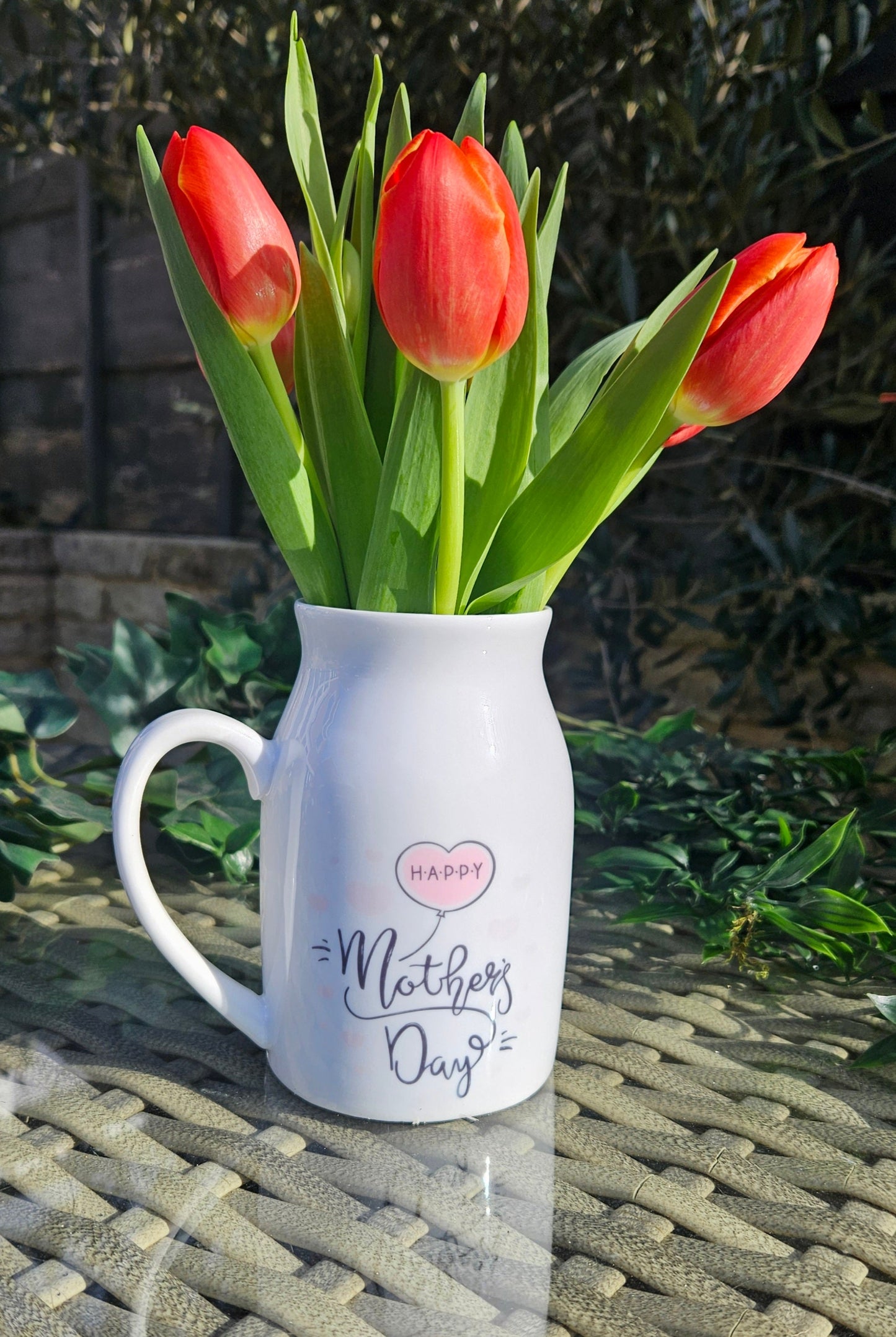 Personalised Milk Jug Flower Vase Pen Holder Mother's Day Wedding Birthday Gift