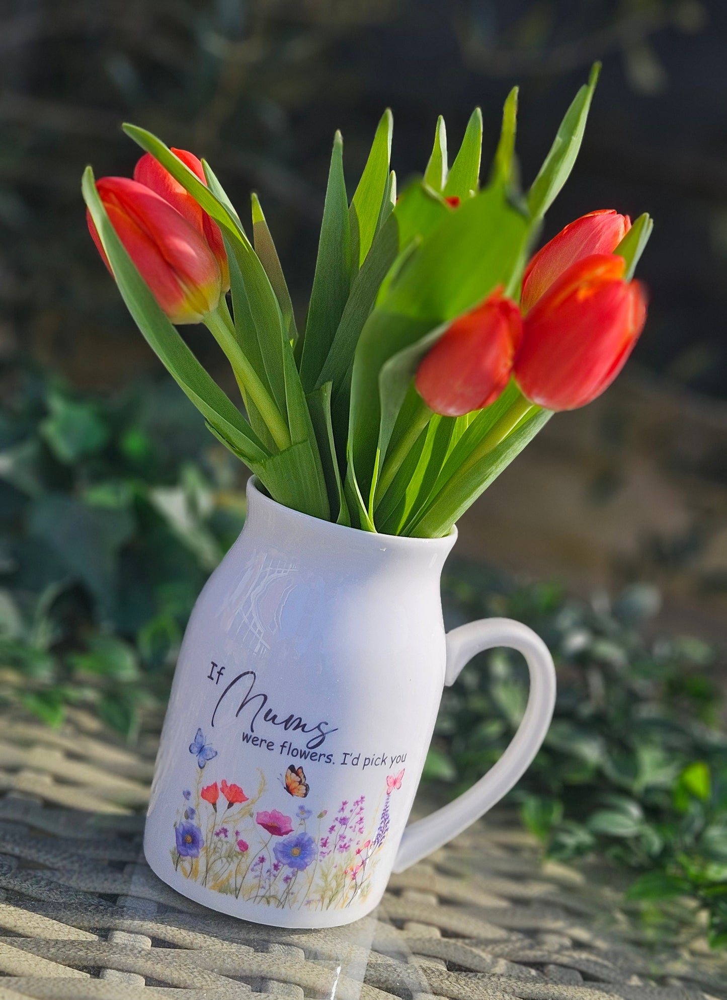 Personalised Milk Jug Flower Vase Pen Holder Mother's Day Wedding Birthday Gift