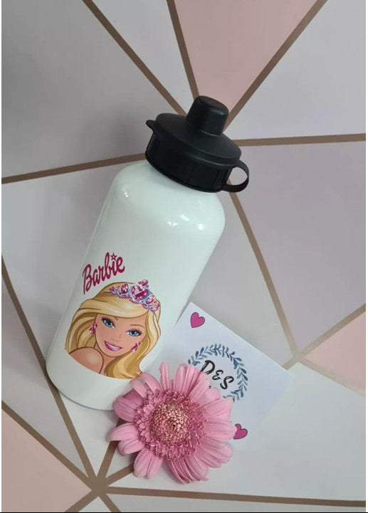 Personalised Barbie 600ml Aluminium Re-usable drinks bottle - ideal gift