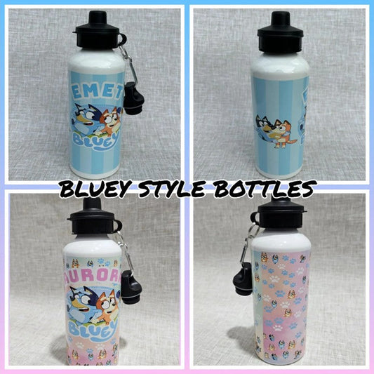 Personalised Bluey & Bingo  'Sippy Top' Drinks Water Bottle - ideal for school