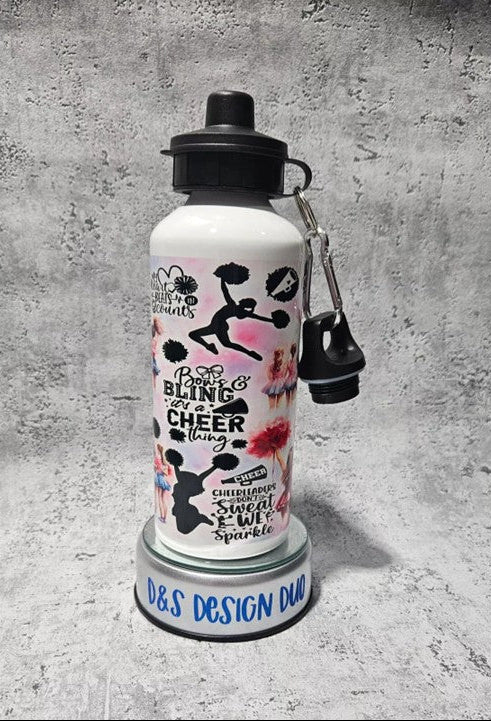 Personalised Cheerleader / Cheerleading Sippy Sip Top Drinks Water Bottle School