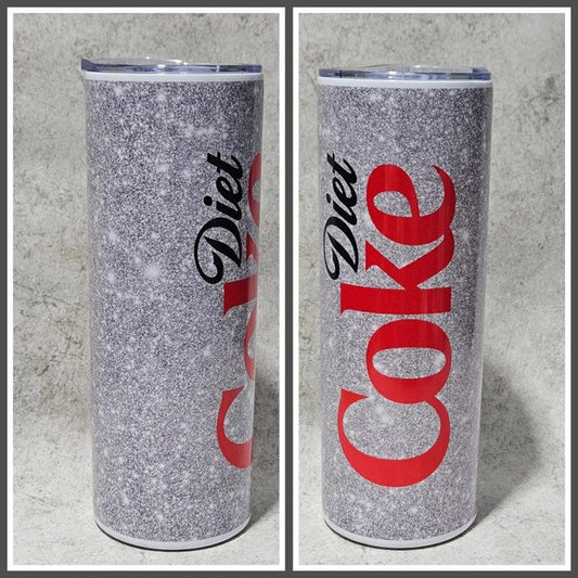 Silver Sparkle - Diet Coke Inspired Personalised Drinks Tumbler Hot Cold