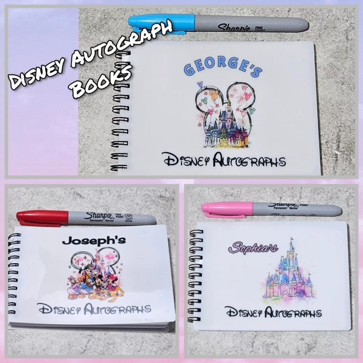 Personalised Disney Inspired Autograph Signature Book Pad Mickey Minnie Mouse Disneyland