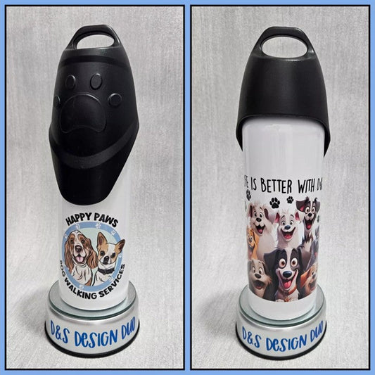 Personalised Pet Dog Puppy Water Bottle Drinking Outdoor Travel Camping 750ml