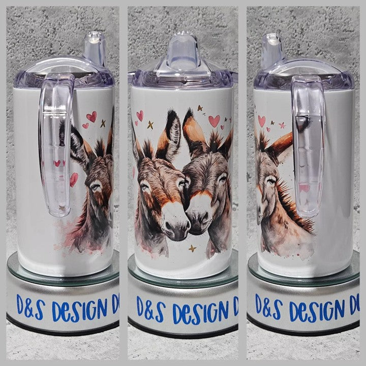 Personalised Sippy Cup For Disabled/Adults/Elderly /Dementia - DONKIES - Donkey