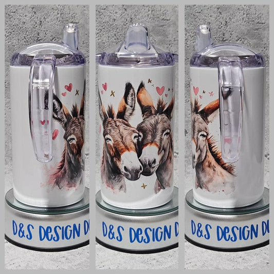 Personalised Sippy Cup For Disabled/Adults/Elderly /Dementia - DONKIES - Donkey