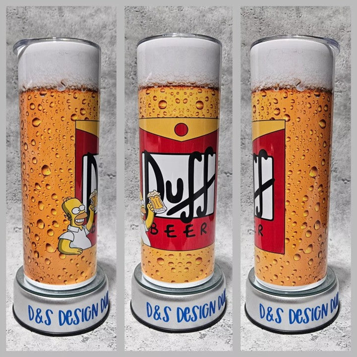 Personalised - DUFF BEER / Simpsons 20oz Stainless Steel Tumbler - Ideal Gift