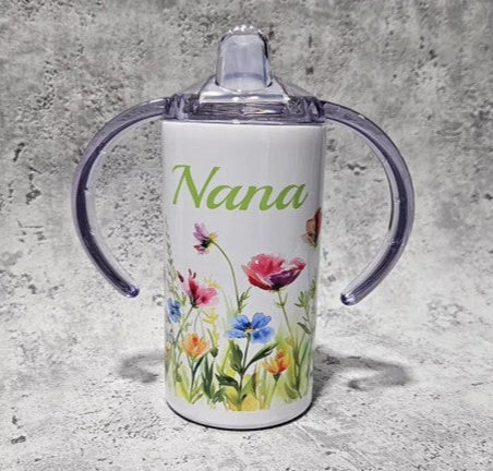 Personalised Sippy Cup Beaker For Disabled/Adults/ Elderly/Dementia - Floral