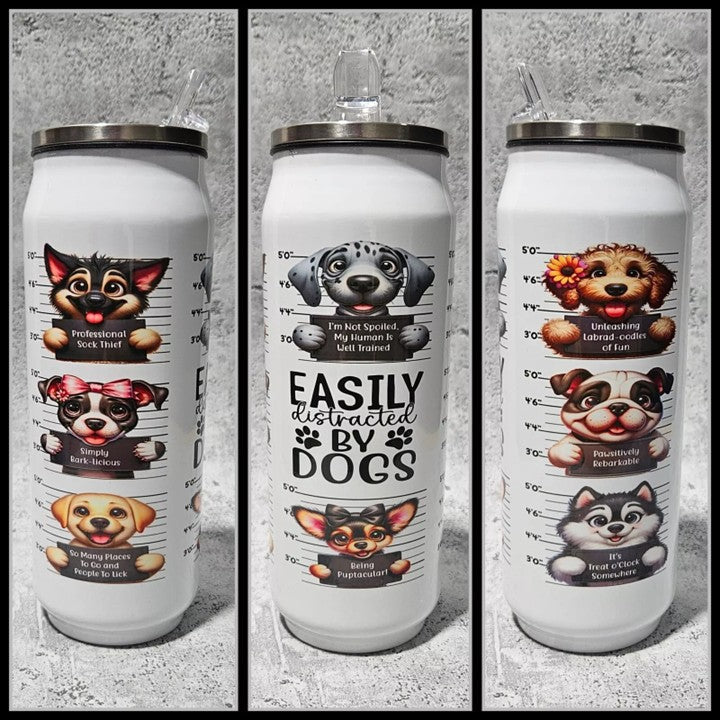 Funny | DOG | Dogs | Pups Personalised reusable Drinks Soda Can - Tumbler