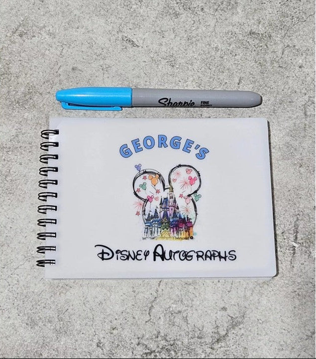 Personalised Disney Inspired Autograph Signature Book Pad Mickey Minnie Mouse Disneyland