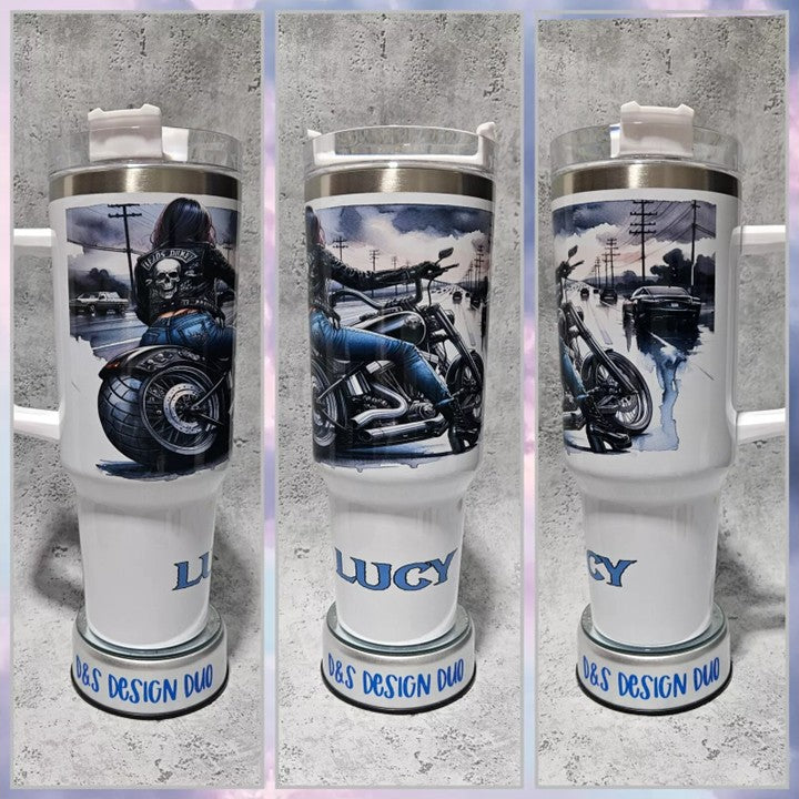 Personalised 40oz  - Motorbike - Harley Davidson Girl Cup