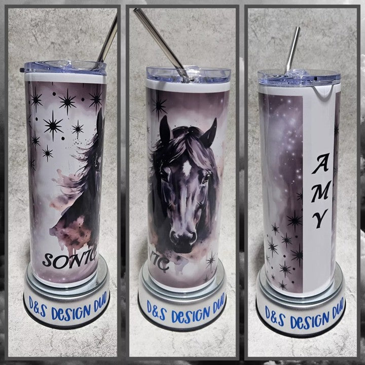 Horse / Horses - Personalised Stainless Steel Drinks Tumbler - Ideal gift