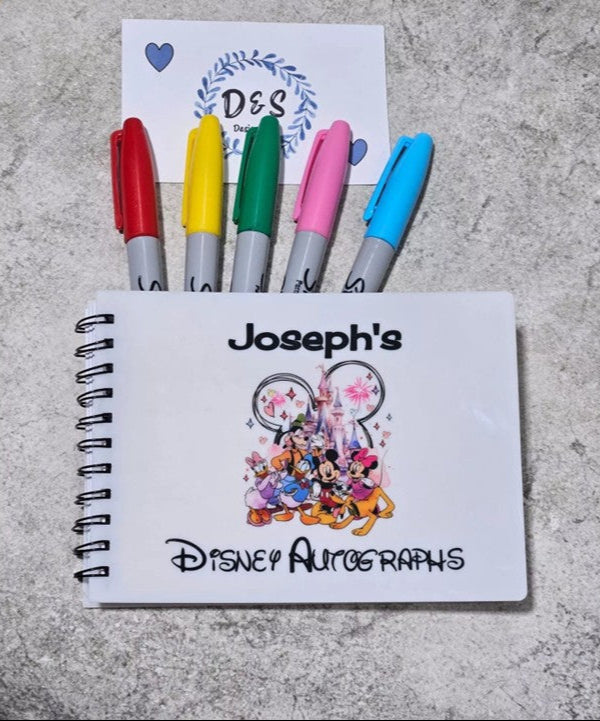 Personalised Disney Inspired Autograph Signature Book Pad Mickey Minnie Mouse Disneyland