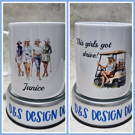 Personalised - Ladies Golf Gifts Ceramic Coffee 10 Oz Ceramic Mug Cup