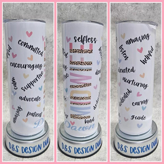 Personalised 20 oz Stainless Steel Tumbler - MIDWIFE - Ideal Gift