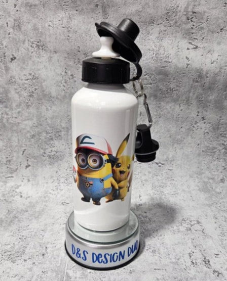 Minion & Pikachu  - Personalised reusable water bottles 600ml - Brand New