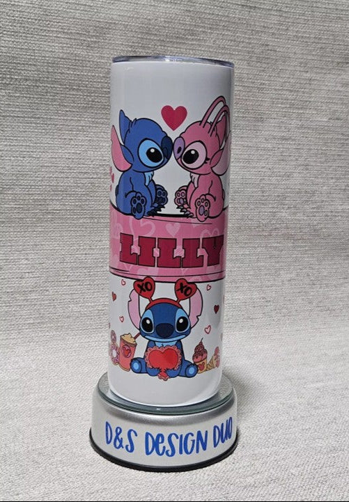 Stitch & Angel | Love | Personalised Stainless Steel Drinks Tumbler