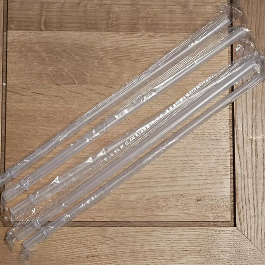 12 PCS Reusable Straws Hard Plastic Tumblers Drinking  - CLEAR - Recycle UK